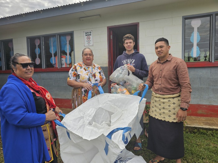 Collecting plastic bottles Tufuvai primary